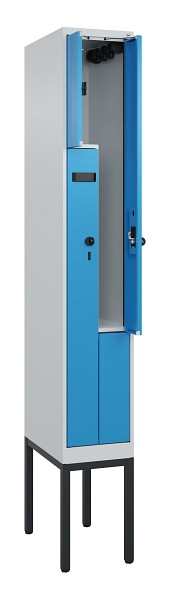 C+P Z-Spind Evolo PLUS, Gestell, 2 Fächer, 2120x300x500mm, 7035/5012, Drehriegel, 0490337-102 S10017
