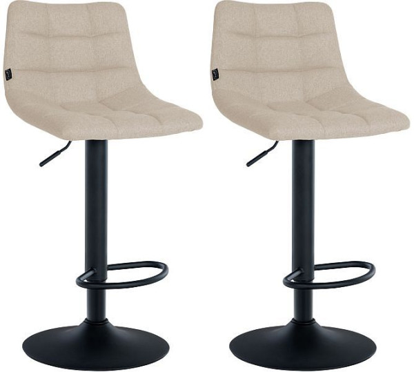 CLP Barhocker Jerry Stoff schwarz, creme, VE: 2 Stück, 323225