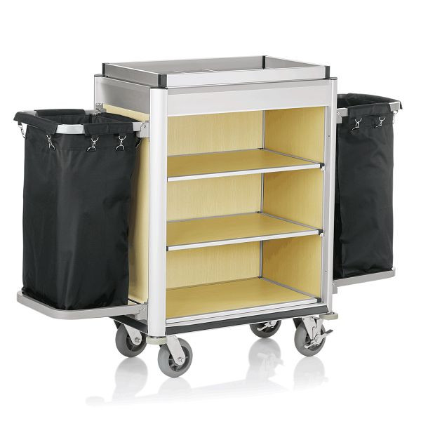 WAS Zimmerservicewagen Isabella, 2 Wäschesäcke, 150 x, 53 x 116 cm, helle Kantenprofile & helle Holzoptik, 4454002