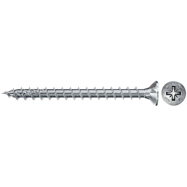Fischer PowerFast II FPF II CZF 4,5 x 30 BC 1000 Senkkopf mit Kreuzschlitz PZ Vollgewinde galvanisch verzinkt, blau passiviert, VE: 1000 Stück, 670294
