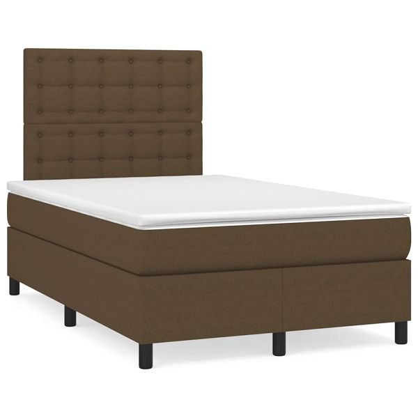 vidaXL Boxspringbett mit Matratze Dunkelbraun 120x190 cm Stoff, 3269912