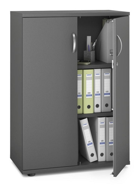 Deskin Flügeltürenschrank MULTI M pro, Anthrazit, 800 x 420 x 1140 mm, 332859