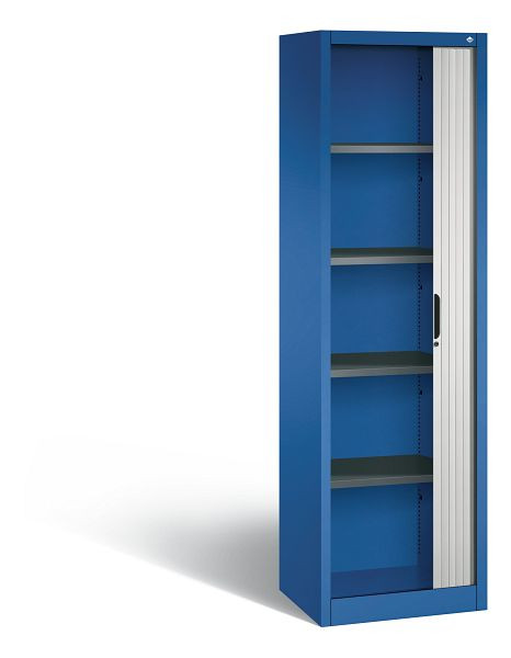 C+P Rollladenschrank Omnispace, H1980xB600xT420mm, Farbe: Enzianblau / Lichtgrau, Griffmulde, 5 OH, 3200-00L S10098