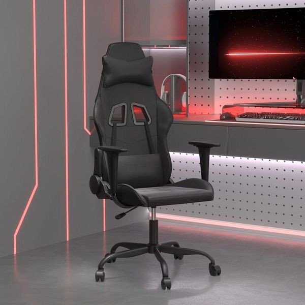vidaXL Gaming-Stuhl Schwarz Kunstleder, Metall, 3143649