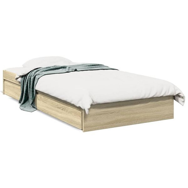 vidaXL Bettgestell mit Schubladen Sonoma-Eiche 100x200cm Holzwerkstoff, 3280673