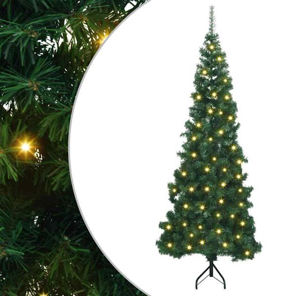 vidaXL Eckiger künstlicher Weihnachtsbaum Grün 240 cm PVC und Metall, 3397285