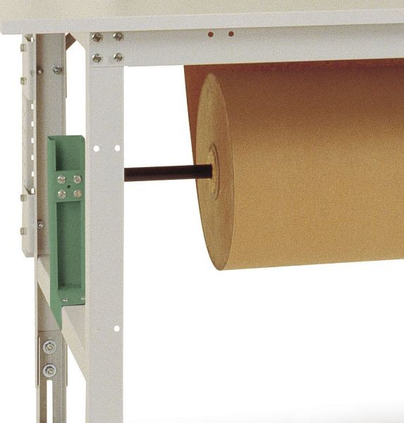 Manuflex Rollen-Achssatz für PACKPOOL Packtische Breite = 1500 mm, Länge x Ø = 1130 x 24 mm, Resedagrün, AS1201.6011