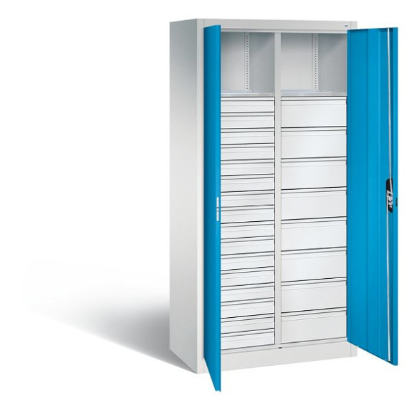 C+P Werkzeugschrank Acurado, H1950xB930xT500mm, Farbe: Lichtgrau / Lichtblau, Muldengriff, 8921-303 S10060