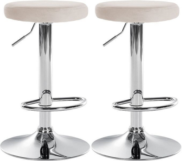 CLP Barhocker Ponte Samt chrom, creme, VE: 2 Stück, 323463