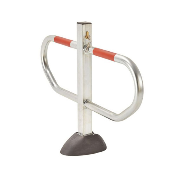 Stein HGS Parkplatz-Sperrpfosten mit Reifenschutz, umlegbar, gleichschließend, mz1070