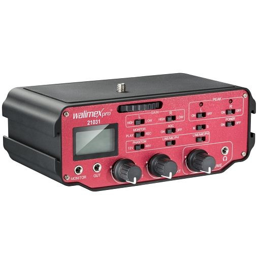 Walimex pro Audioadapter 107, Produktfarbe: Schwarz, Rot, 1021031, 4056929210316