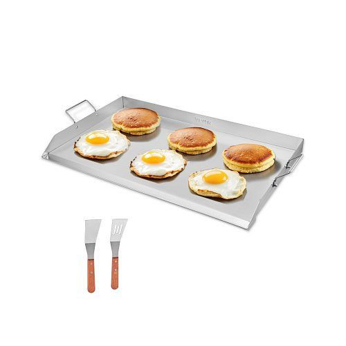 VEVOR Edelstahl Grillplatte 910x525mm, rechteckig, flach, für Gasgrill BBQ Teppanyaki, tragbar mit Griff, DCJPBXG3622I9S4M3V0