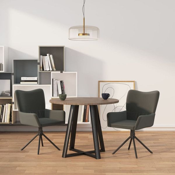 vidaXL Esszimmerstühle 2 Stück Drehbar Dunkelgrau Samt, 344810