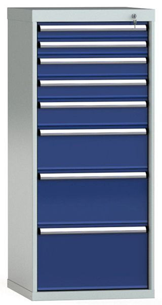 KLW Schubladenschrank 1325 x 572 x 605 mm H x B x T, Einbaumaß: 1225 mm, Einteilung: 27x27 Einheiten, EA / 100 kg, SEA1325-08EP-001