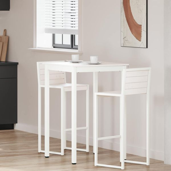 vidaXL Bartisch Weiß 110 x 55 x 105 cm Massives Kiefernholz, 892800