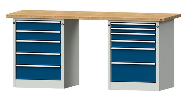 ANKE Werkbänke Kombiwerkbank, Modell 841 V, 2000 x 700 x 890 mm, RAL 7035/5010, BMP 40 mm, 415.113