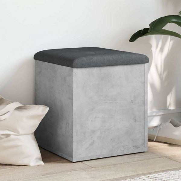 vidaXL Sitzbank mit Stauraum Betongrau 42x42x45 cm Holzwerkstoff, 835036