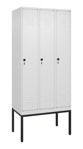 C+P Umkleidespind Classic PLUS, Gestell, 3 Abteile, 2120x900x500mm, 9016/9016, Drehriegel, 0800307-30 S10014