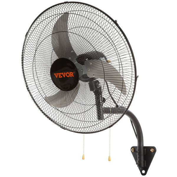 VEVOR Wandventilator, 49 cm oszillierender Wandventilator, 4650 CFM, 3 Geschwindigkeiten, Schwarz, GYBGSFSYCSF203K0JV2
