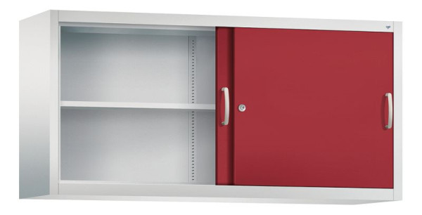 C+P Aufsatzschrank Acurado, H790xB1600xT400mm, Farbe: Lichtgrau / Rubinrot, Bügelgriff, 2 OH, 2145-00 S10054