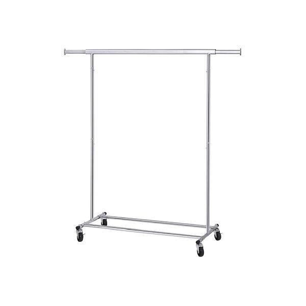 SONGMICS Industriestil Kleiderständer mit Rollen, Silber, HSR13S