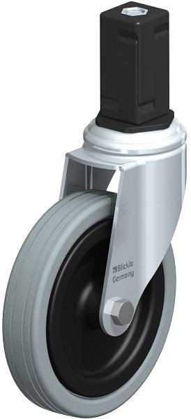Blickle LKRA-VPA 125G-11-EV15 Apparate-Lenkrolle mit Expander, Vollgummi, Grau, 848279