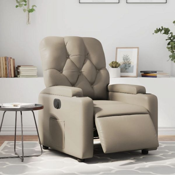 vidaXL Relaxsessel Elektrisch Cappuccino-Braun Kunstleder, 3204764