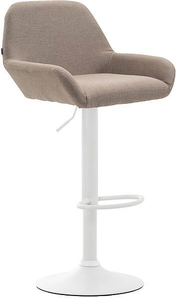 CLP Barhocker Braga Stoff weiß, taupe, 314521, 4251756421151