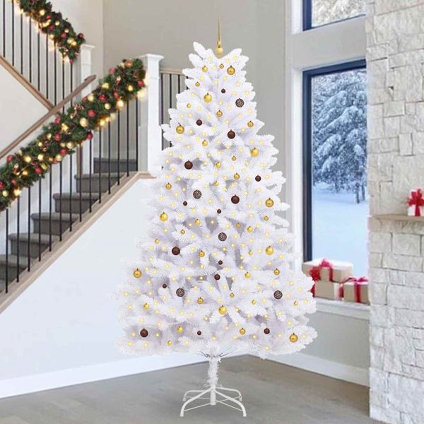 vidaXL Künstlicher Weihnachtsbaum Weiß 138 x 138 x 300 cm, 3210137