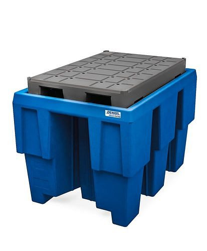 DENIOS classic-line Auffangwanne aus Polyethylen (PE) für 1 IBC à 600 Liter, mit PE-Palette, 304680