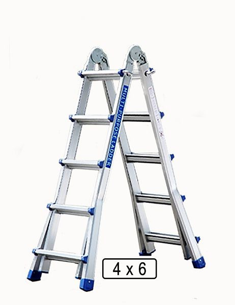 VaGo-Tools Teleskopleiter Stehleiter Mehrzweckleiter Alu Leiter Klappleiter 4 x 6, AL-XT-406_av