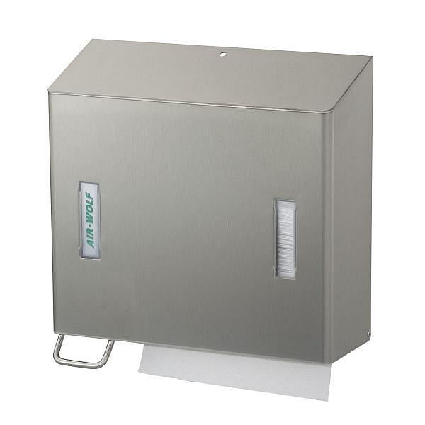 Air Wolf Seifen- und Papierhandtuchspender, Serie Omega, H x B x T: 377 x 377 x 163 mm, Edelstahl beschichtet, 29-071