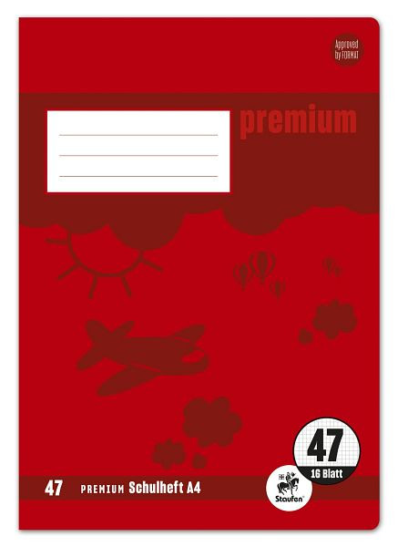 Staufen Heft PREMIUM LIN 47 - A4, 16 Blatt, 90 g/qm, kariert, 734010347