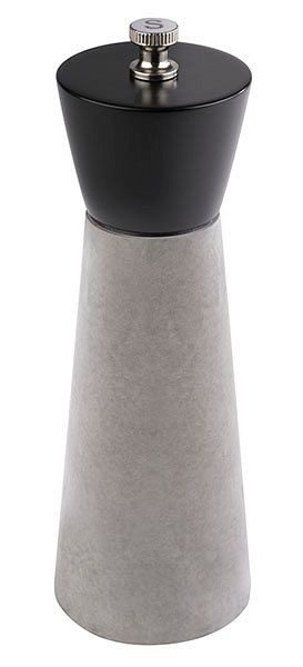 APS Salzmühle -ELEMENT-, Ø 6 cm, Höhe: 18 cm, Buchenholz, Beton, Mahlwerk aus Edelstahl, Mahlgrad stufenlos einstellbar, 40539