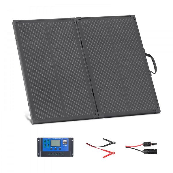 VEVOR Faltbares 100W Solarpanel, N-Typ Monokristallin, 24% Wirkungsgrad, IP67, 30A PWM-Controller & MC4-Ausgang, ZDDKTYNB1100BEZX3001V2