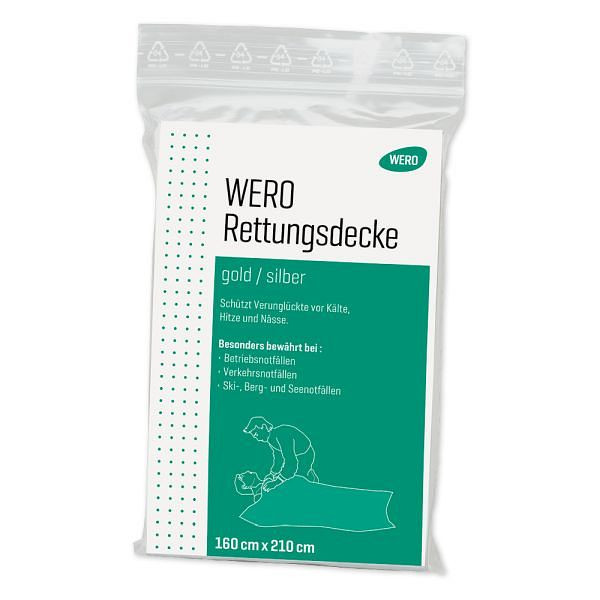 WERO Rettungsdecke in gold/silber, 160 x 210 cm, 210120