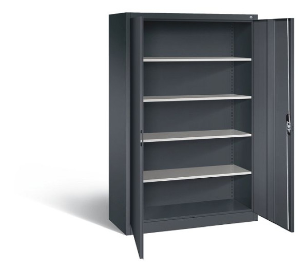C+P Büroschrank Acurado, H1950xB1200xT500mm, Farbe: Schwarzgrau, Muldengriff, 5 OH, 9480-000 S10574