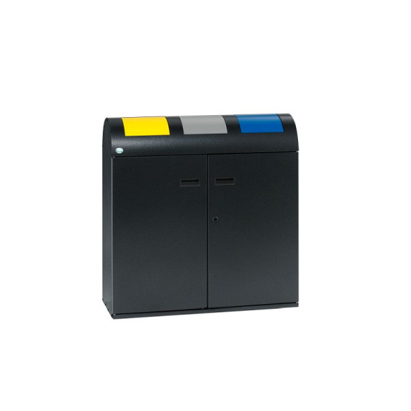 STEIN HGS Wertstoffsammelstation WSS 75 R, Antiksilber, Verkehrsgelb (RAL 1023), silber, enzianblau (RAL 5010), 82070.0001
