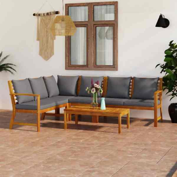 vidaXL 5-tlg. Garten-Lounge-Set mit Auflagen Massivholz Akazie, 3057780