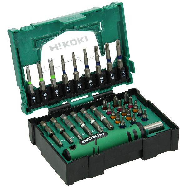 HiKOKI Bit-Box 1/4", 31-teilig, mit Handgriff, Größe II, 40030023