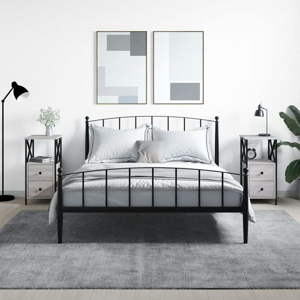 vidaXL Nachttische 2 Stück Grau Sonoma 34x35,5x70 cm Holzwerkstoff, 825950