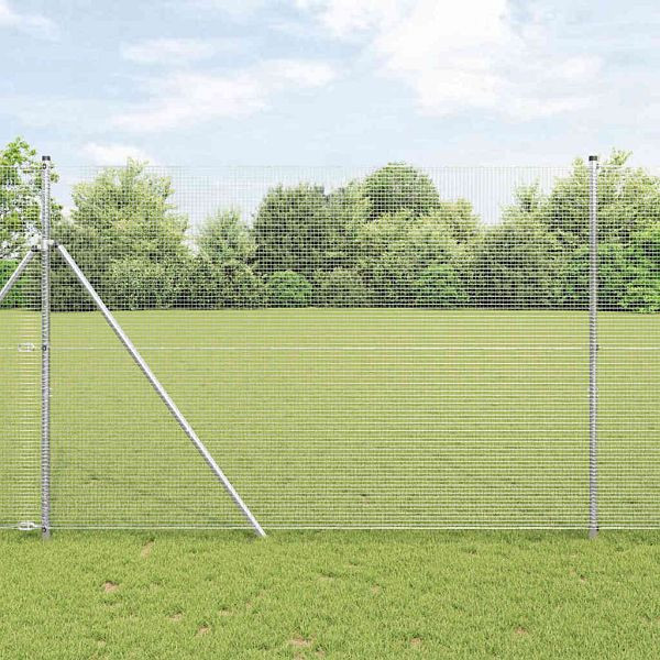 vidaXL Geschweißter Drahtzaun Silber 1,6 x 25 m Stahl, 42004942