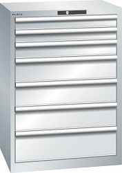 LISTA Schubladenschrank 36x27E (BxTxH) 717x572x1000mm AUTO Lock, Lichtgrau, 7 Schubladen, Fronthöhen: 75 - 200 mm, 78.584.020.A