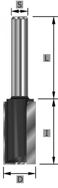 Edessö Nutfräser HW Z2+1 S8 mm, A: 6, B: 20, GL 66, C: 8, 101006008