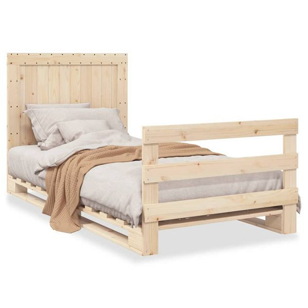 vidaXL Massivholzbett mit Kopfteil 100x200 cm Kiefer, 3281539