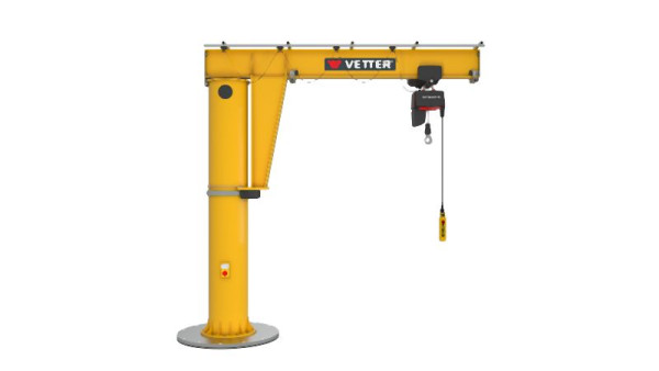 Vetter 125kg, 5,0m Säulenschwenkkran M + Verbundanker-System + Elektrokettenzug, M1,25-5,0+VAS2+SiXX1F-HF