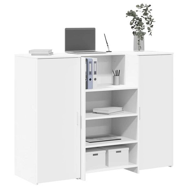 vidaXL Empfangstheke Weiß 135x50x103,5 cm Holzwerkstoff, 3324187