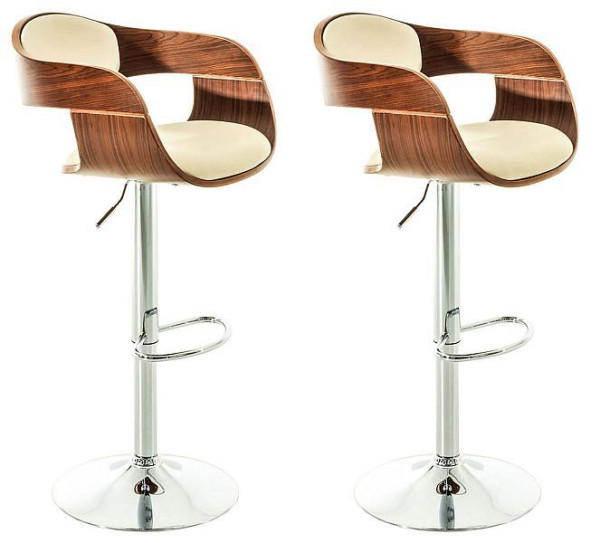 CLP Barhocker Kingston C Kunstleder, walnuss/creme, VE: 2 Stück, 306536