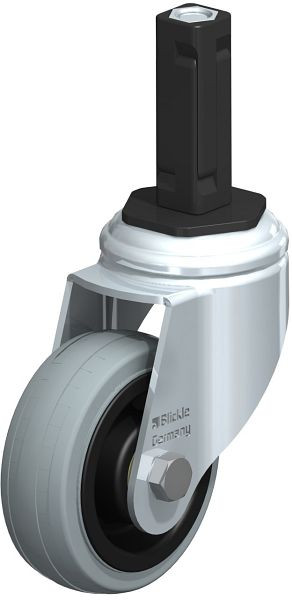 Blickle LKRA-VPA 80K-11-EV12 Apparate-Lenkrolle mit Expander, Vollgummi, Grau, 848137