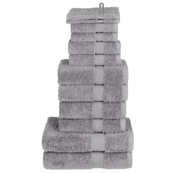 vidaXL 12 tlg. Premium-Handtuch-Set SOLUND Grau 600 g/m², 137577